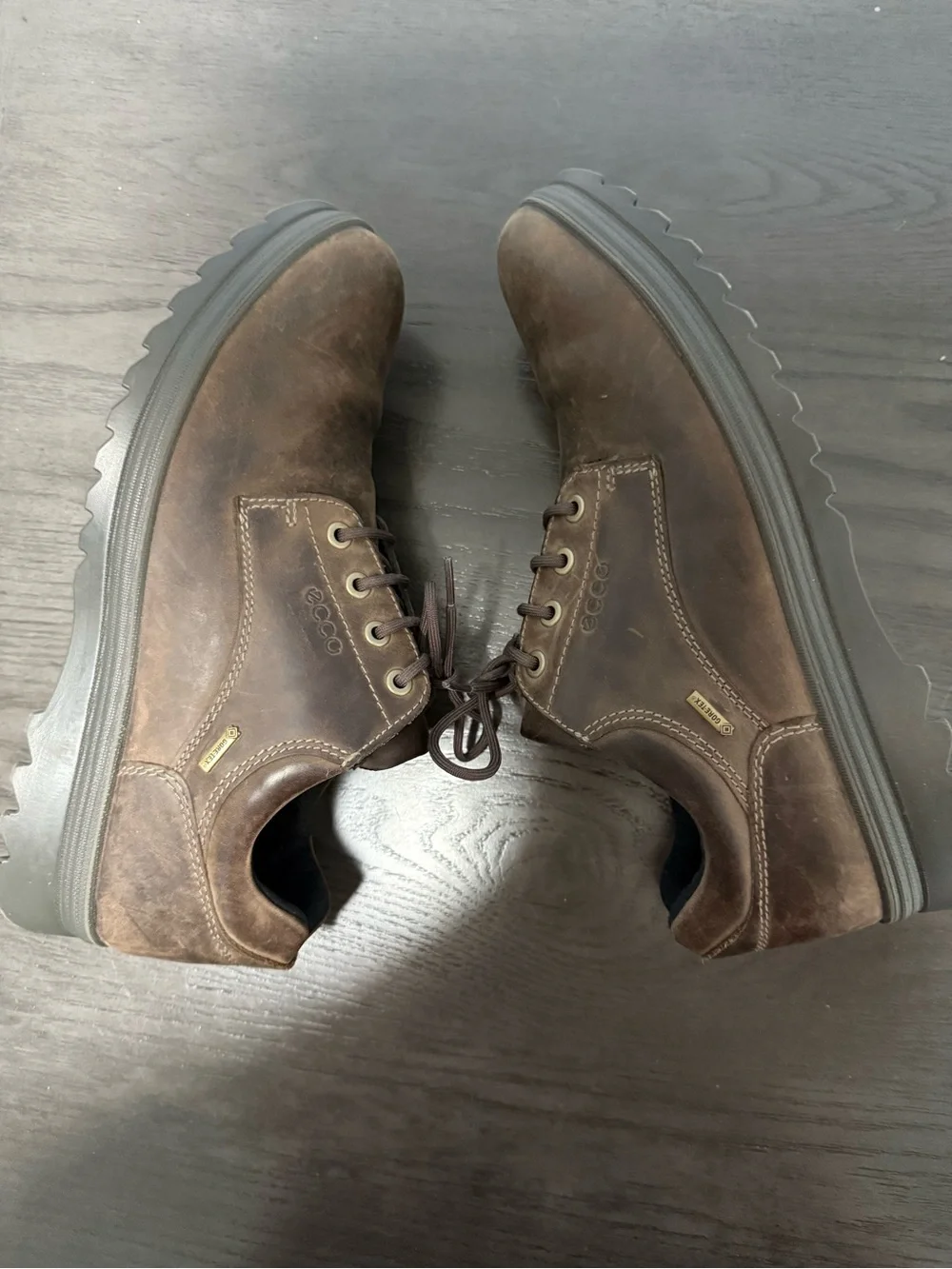 ECCO Men’s Gore-Tex Waterproof Leather Oxford Shoes Brown‎ Lace-Up Size US 9,5